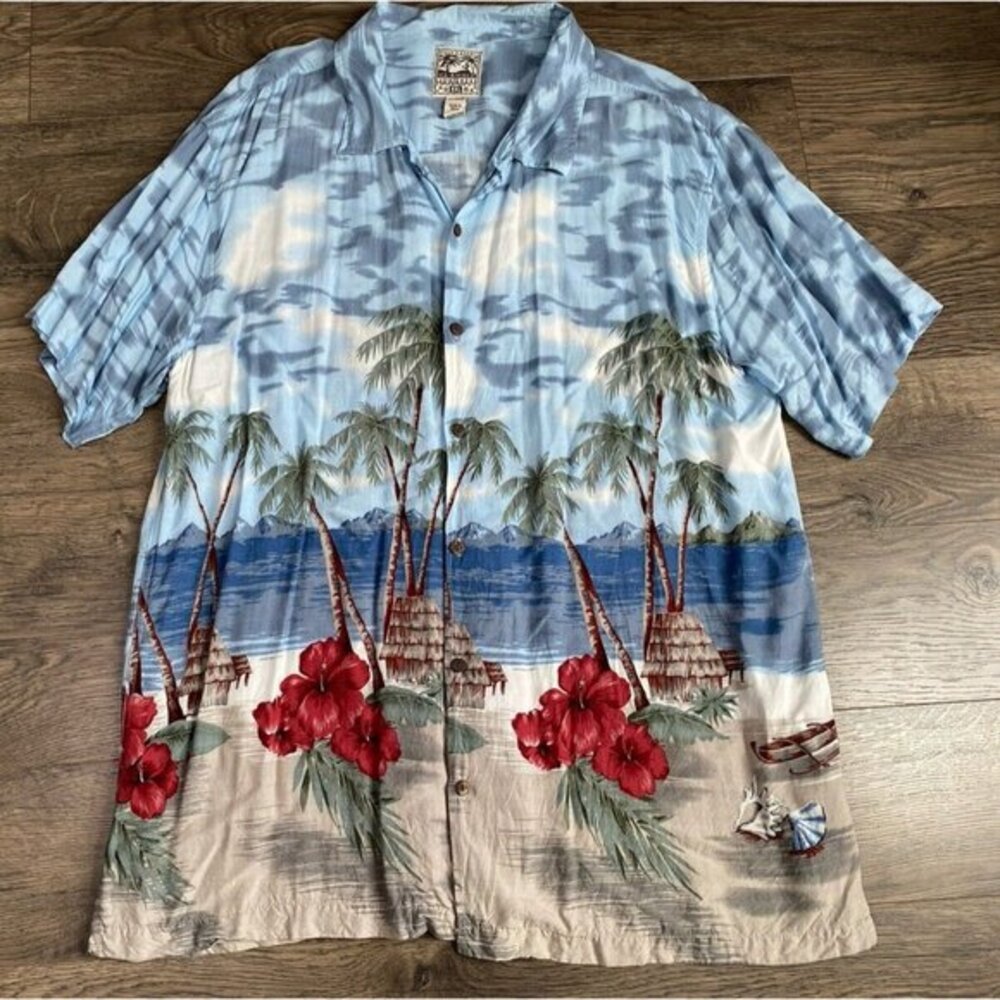 EUC Mens Steve & Barry's Classic Hawaiian Short Sleeve Button Up‎ Beach Size XXL